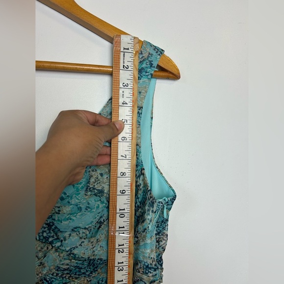 Sheri Marti VTG Y2K Paisley 10 Flare Hem Metallic Blue Empower waist Midi Dress - Picture 12 of 15